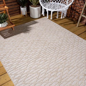 Ararat High-low Pile Moroccan Diamond Modern Indoor/outdoor Area Rug